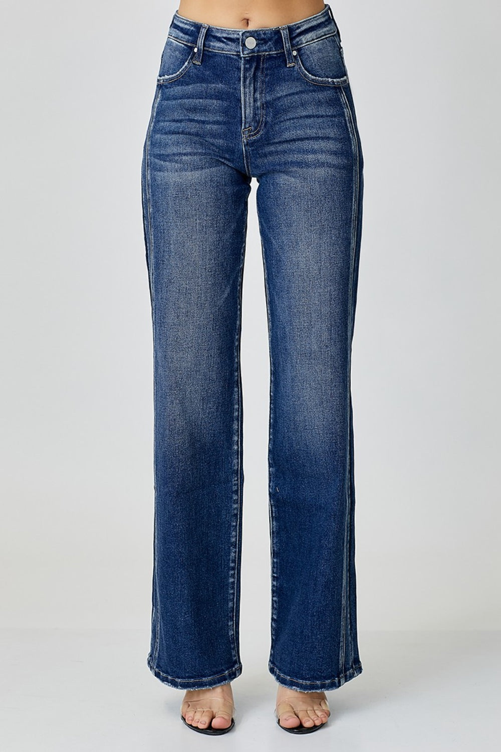 Ellie Mid Rise Straight Jeans by RISEN