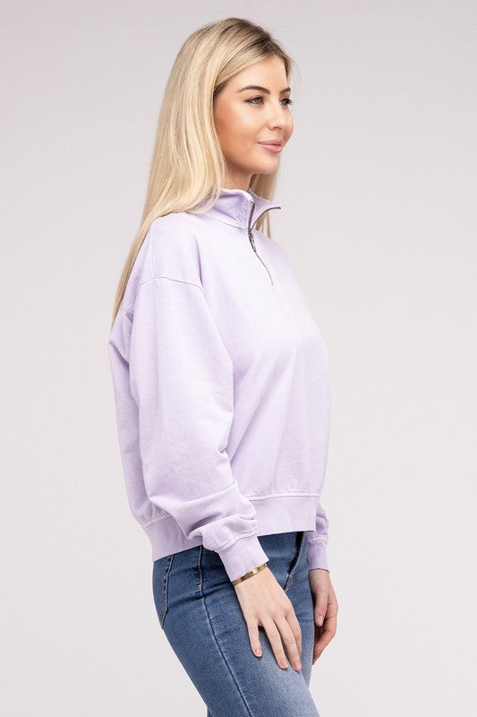 Lila Half Zip Long Sleeve Sweatshirt