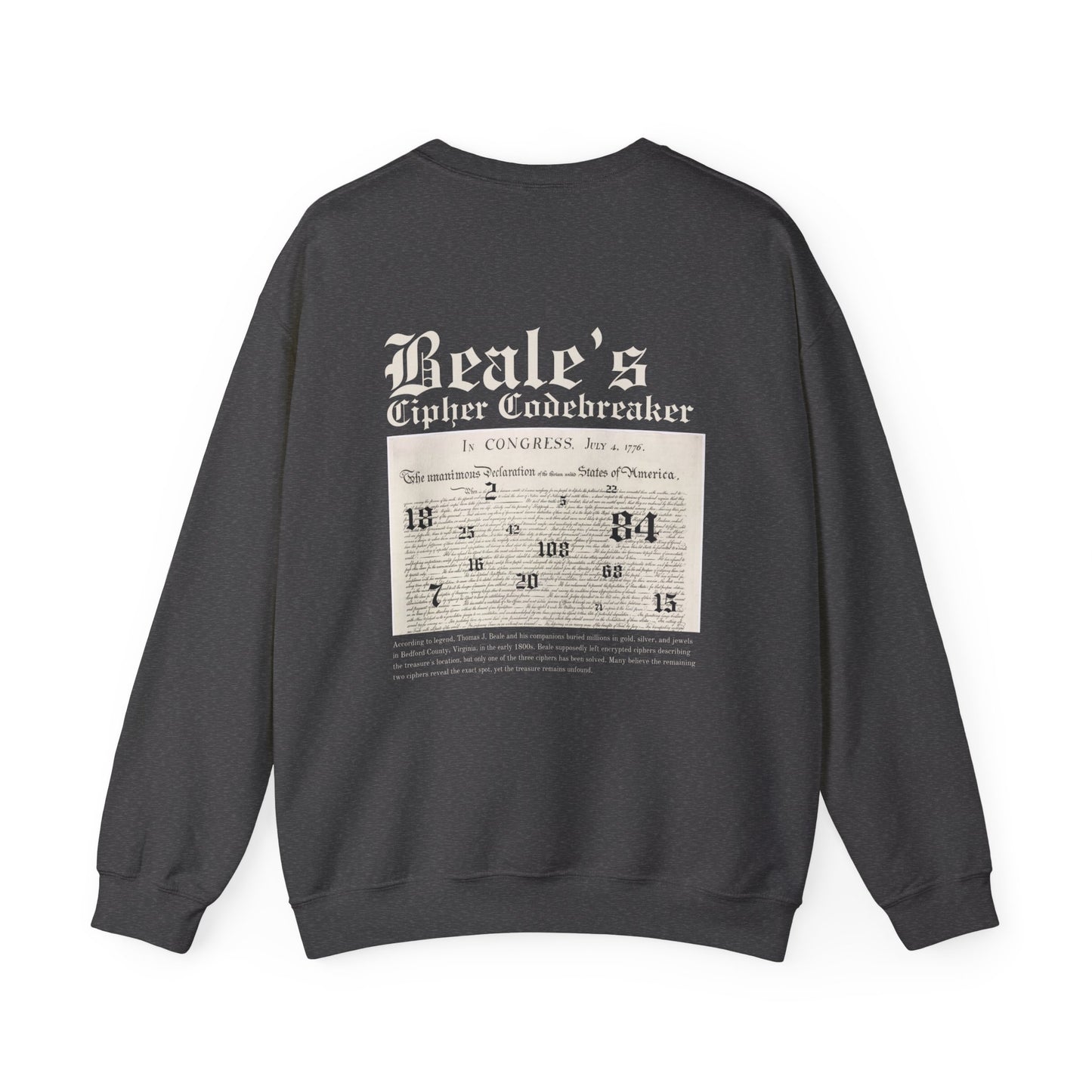 Beale's Cipher Codebreaker Crewneck Sweatshirt