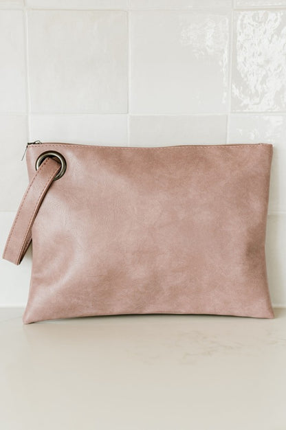 Alexa Oversized Vegan Leather Clutch