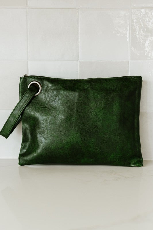 Alexa Oversized Vegan Leather Clutch