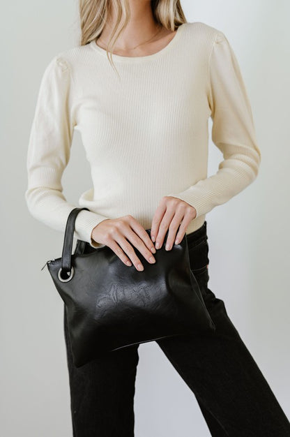 Alexa Oversized Vegan Leather Clutch