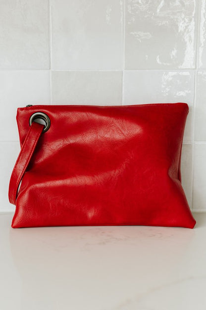 Alexa Oversized Vegan Leather Clutch