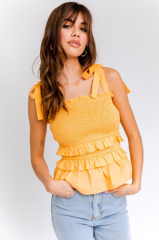 Dayton Sleeveless Smocked Top