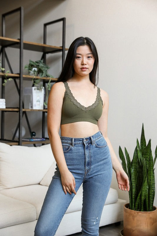 Zoey Lace Trim Padded Bralette