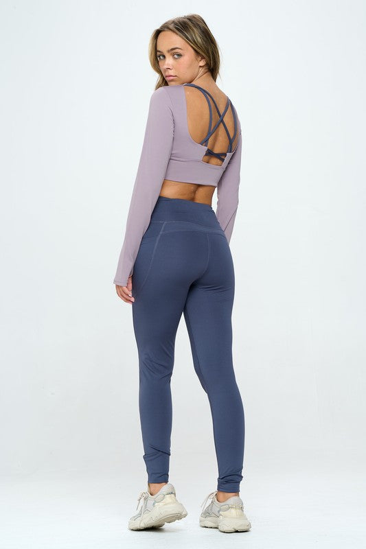 Veda Two Tones Long Sleeve + Leggings Set