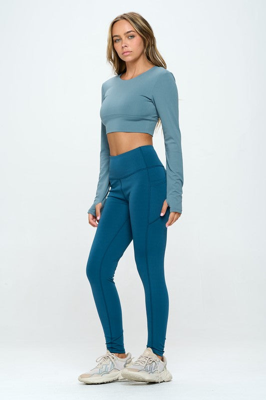 Veda Two Tones Long Sleeve + Leggings Set