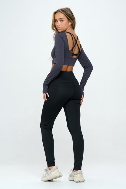 Veda Two Tones Long Sleeve + Leggings Set