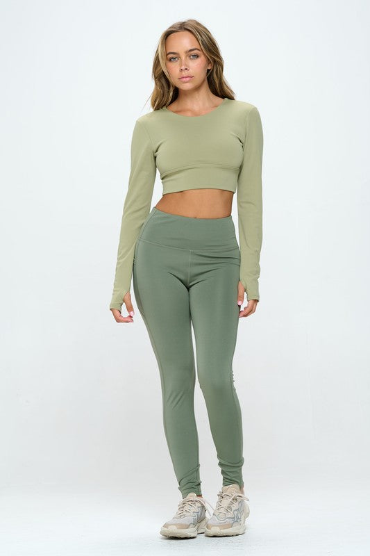 Veda Two Tones Long Sleeve + Leggings Set