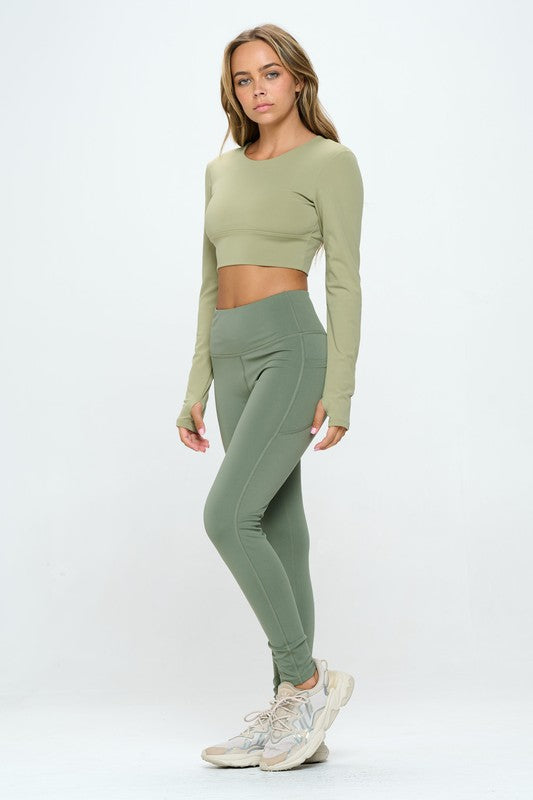 Veda Two Tones Long Sleeve + Leggings Set