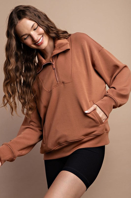 Mila Modal Quarter Zip Pullover