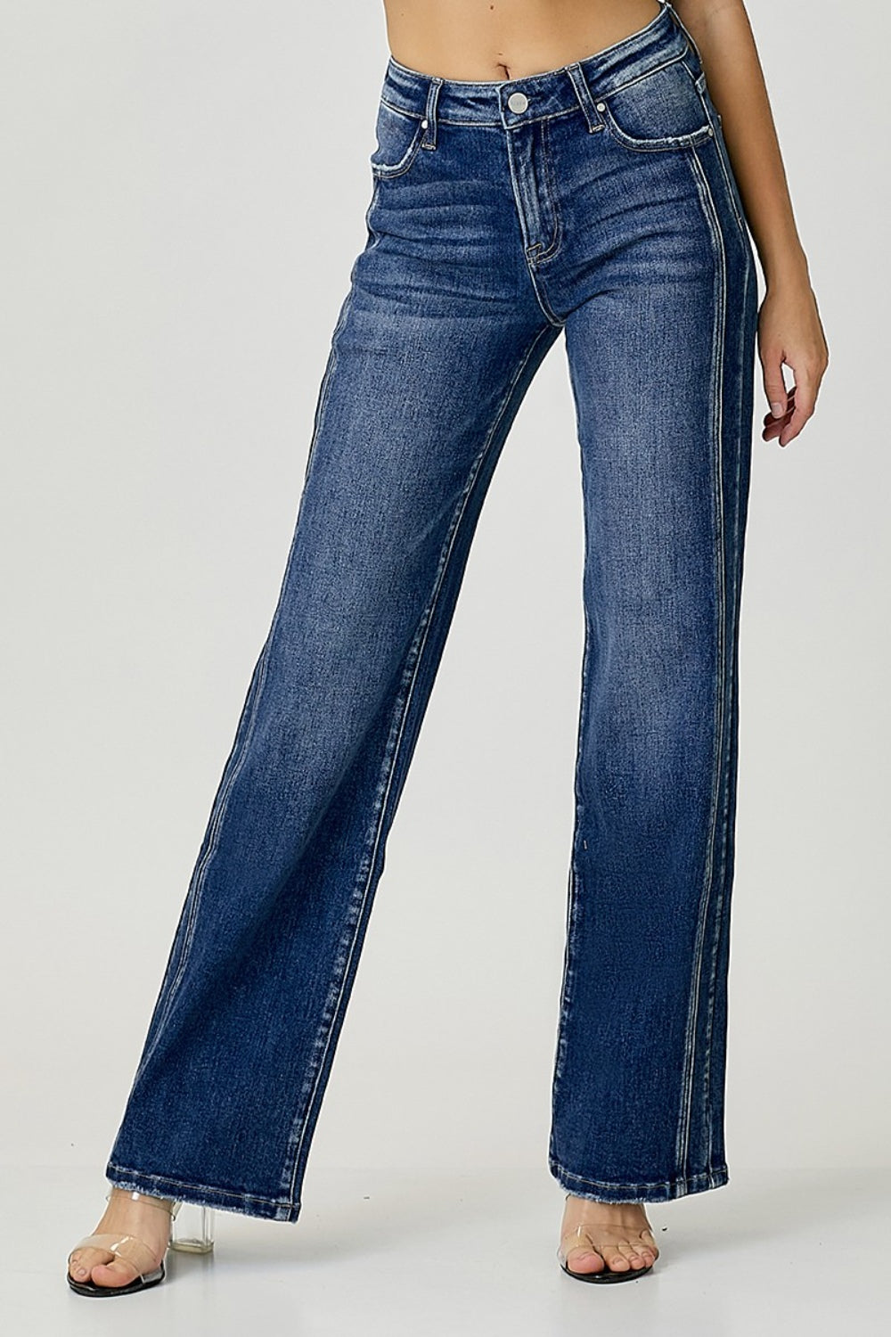 Ellie Mid Rise Straight Jeans by RISEN