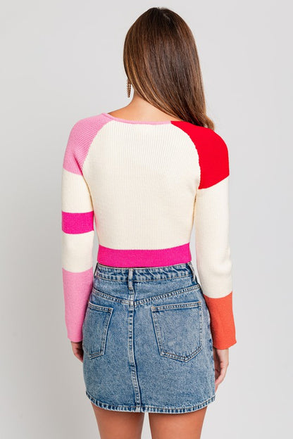 Peyton Color Block Knit Top