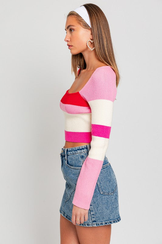 Peyton Color Block Knit Top