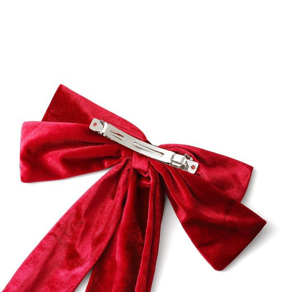 Velvet Long Barrette Hair Bows