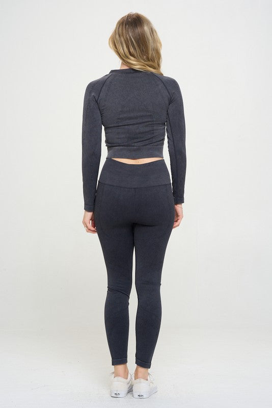 Harlow Ribbed Knit Tracksuit Two-Piece Set