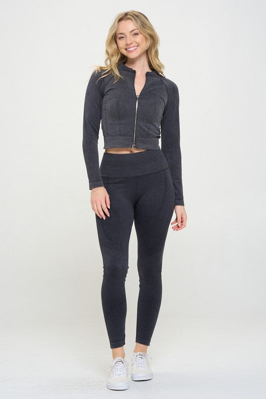 Harlow Ribbed Knit Tracksuit Two-Piece Set