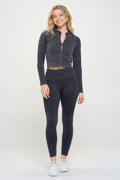 Harlow Ribbed Knit Tracksuit Two-Piece Set