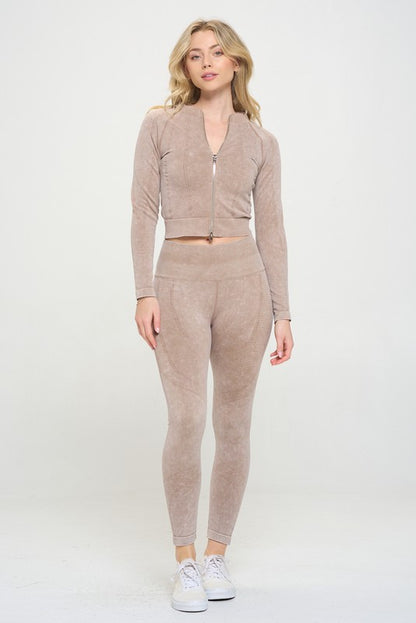 Harlow Ribbed Knit Tracksuit Two-Piece Set