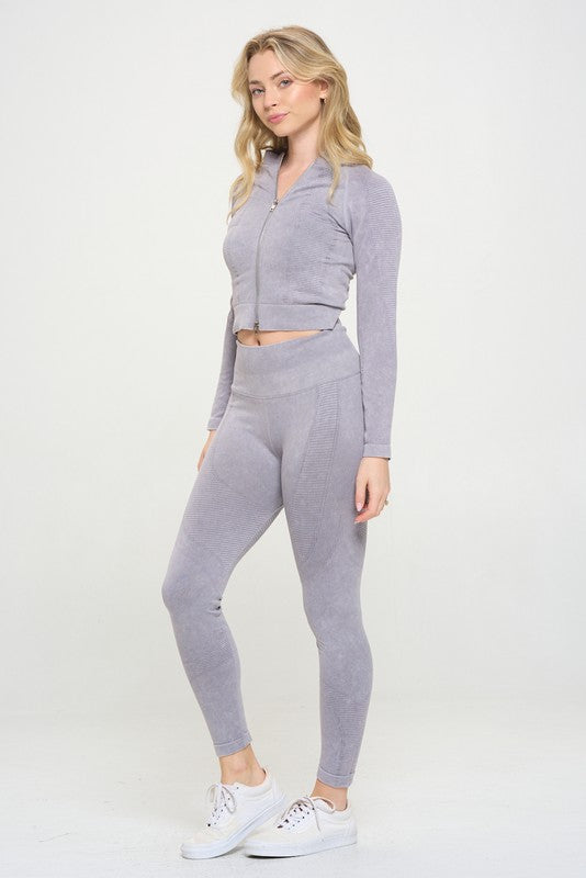 Harlow Ribbed Knit Tracksuit Two-Piece Set