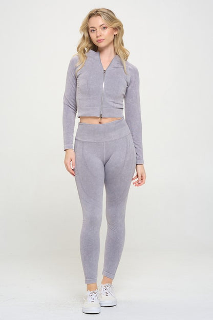 Harlow Ribbed Knit Tracksuit Two-Piece Set