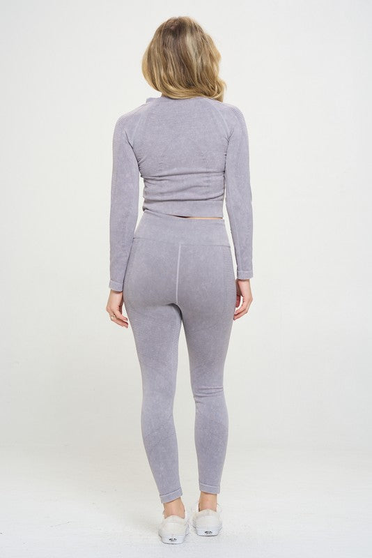 Harlow Ribbed Knit Tracksuit Two-Piece Set