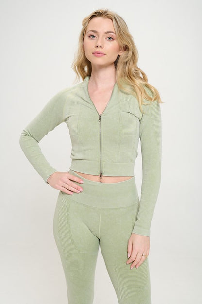 Harlow Ribbed Knit Tracksuit Two-Piece Set