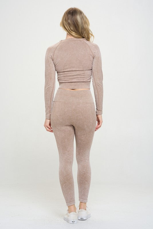 Harlow Ribbed Knit Tracksuit Two-Piece Set