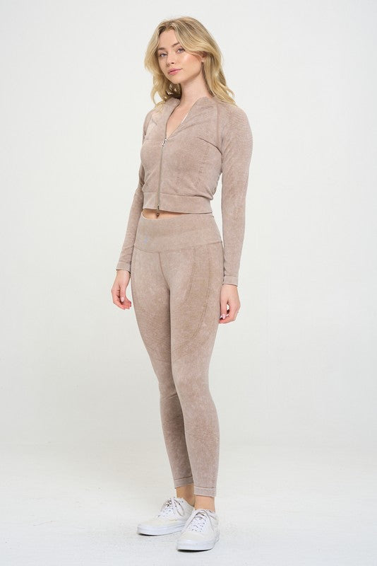 Harlow Ribbed Knit Tracksuit Two-Piece Set