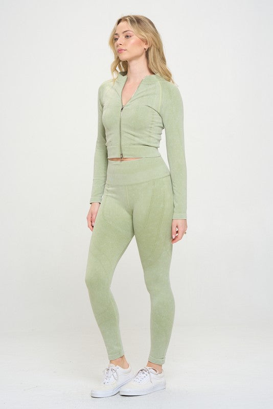 Harlow Ribbed Knit Tracksuit Two-Piece Set