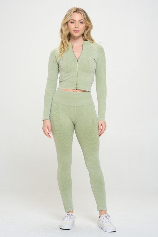 Harlow Ribbed Knit Tracksuit Two-Piece Set