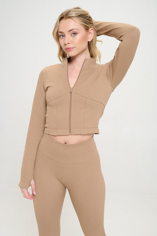 Olivia Seamless Ribbed Tracksuit Set