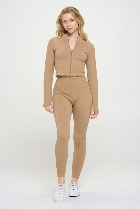 Olivia Seamless Ribbed Tracksuit Set