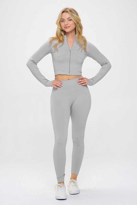 Olivia Seamless Ribbed Tracksuit Set