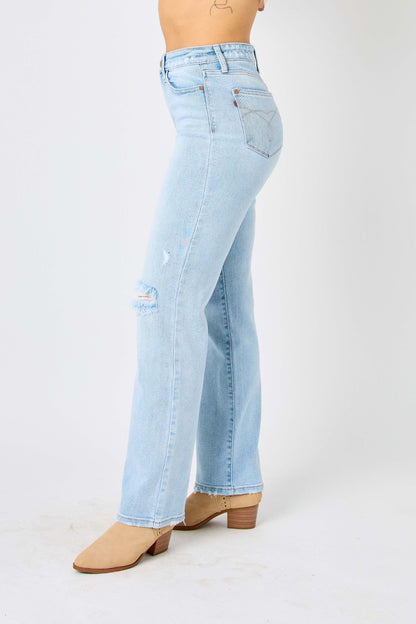 Danny High Waist Distressed Straight Jeans by Judy Blue