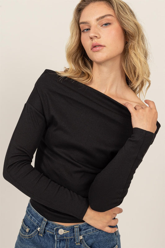 Finley Off Shoulder Ribbed Knit Top