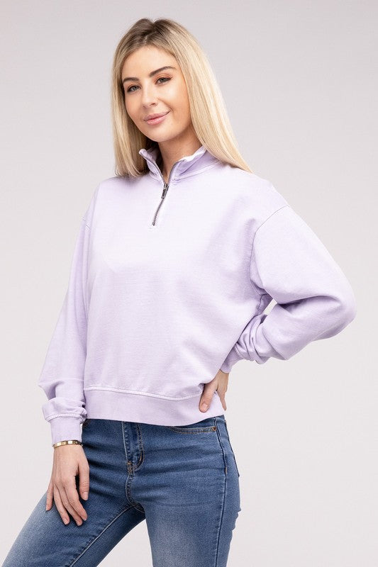 Lila Half Zip Long Sleeve Sweatshirt