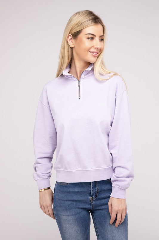 Lila Half Zip Long Sleeve Sweatshirt