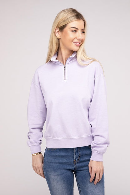 Lila Half Zip Long Sleeve Sweatshirt