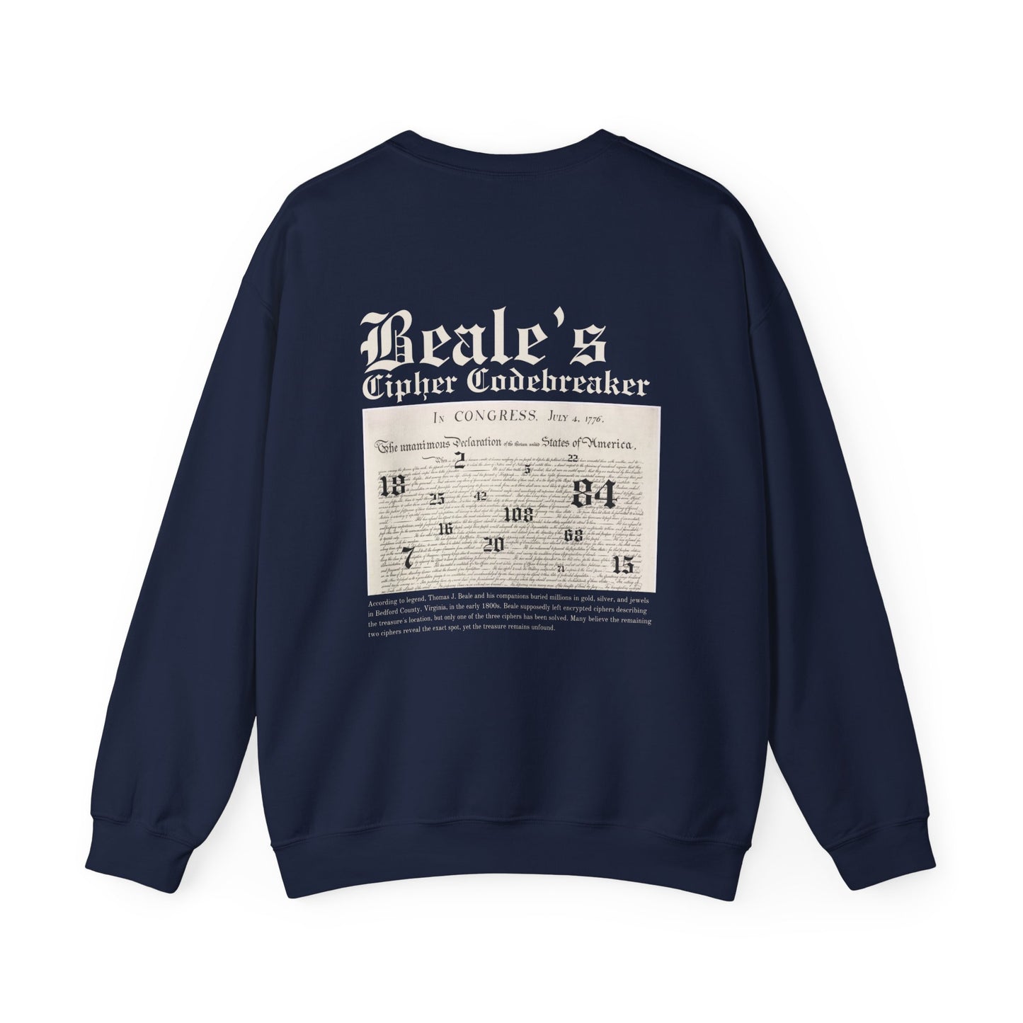 Beale's Cipher Codebreaker Crewneck Sweatshirt