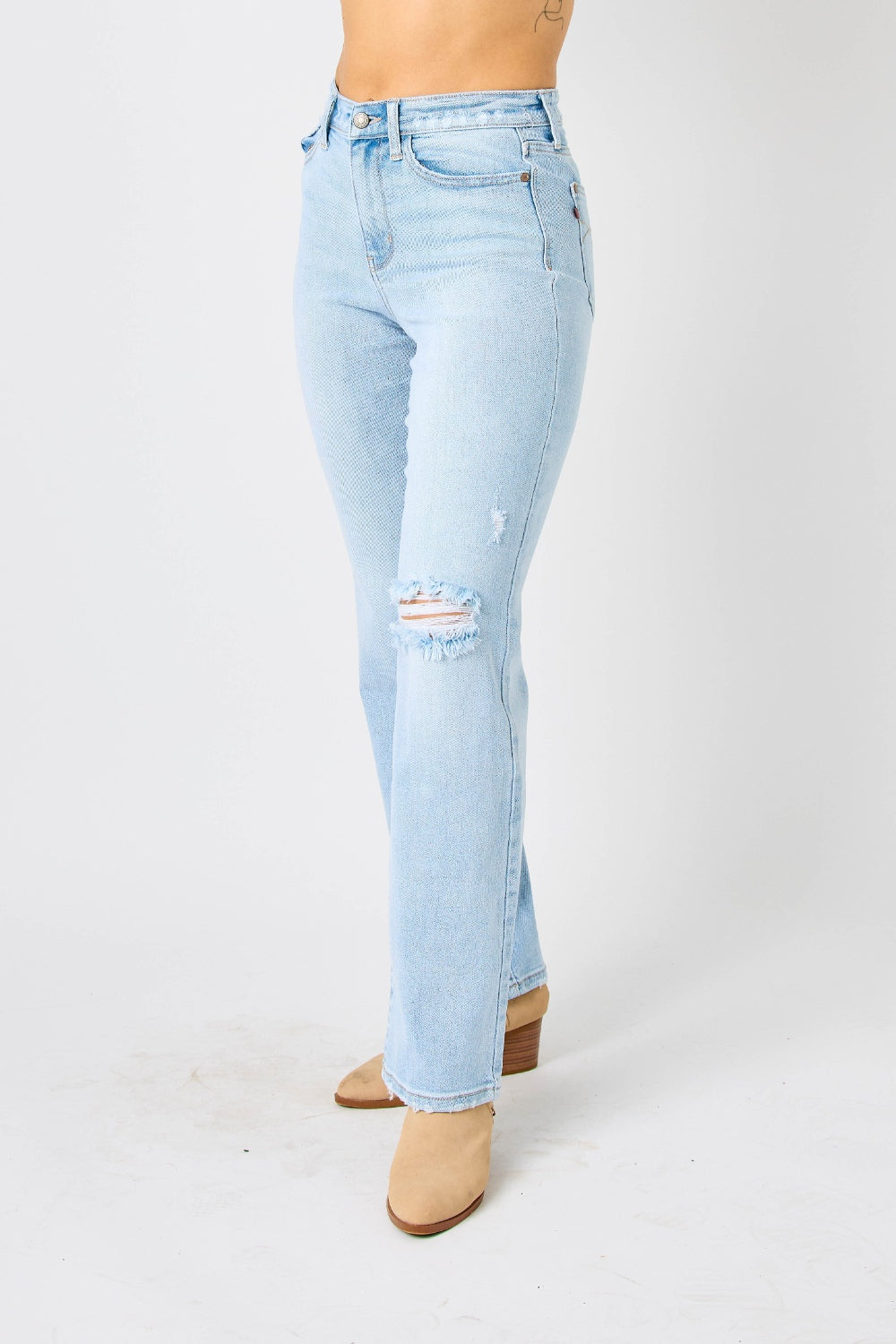 Danny High Waist Distressed Straight Jeans by Judy Blue