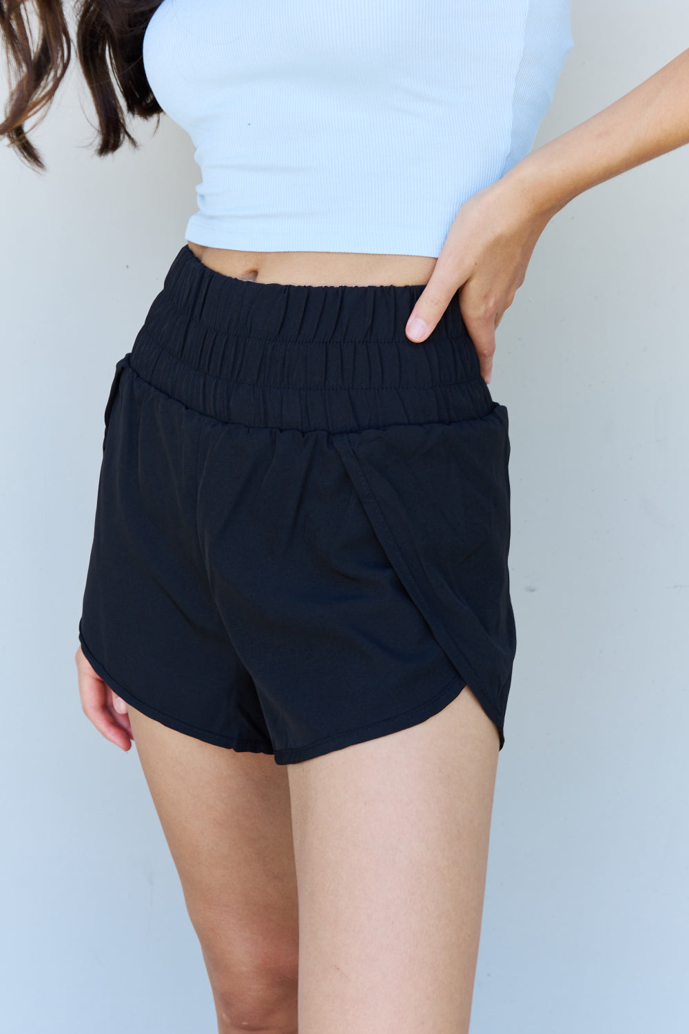 Mari High Waist Black Shorts