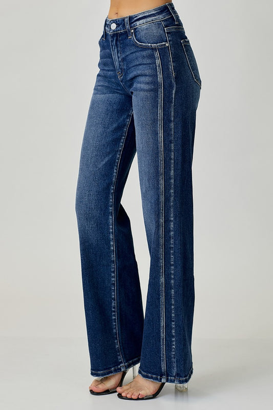 Ellie Mid Rise Straight Jeans by RISEN