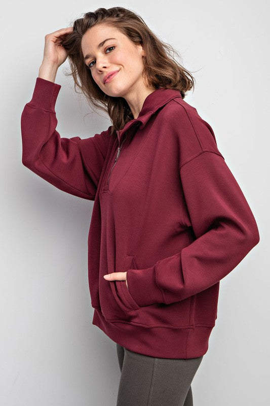 Mila Modal Quarter Zip Pullover