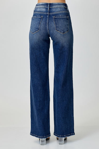 Ellie Mid Rise Straight Jeans by RISEN