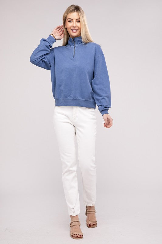 Lila Half Zip Long Sleeve Sweatshirt