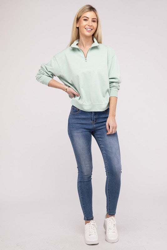 Lila Half Zip Long Sleeve Sweatshirt