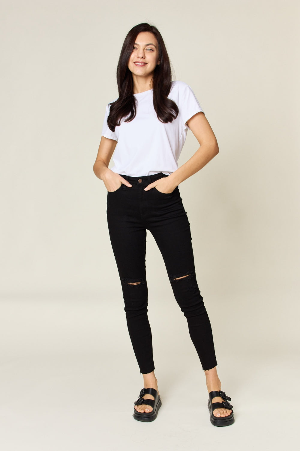 The Ollie: Tummy Control High Waist Skinny Jeans by Judy Blue