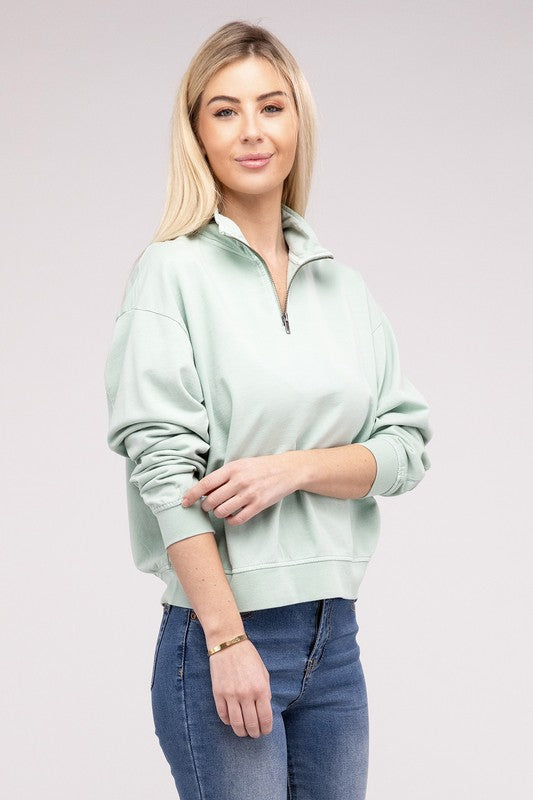 Lila Half Zip Long Sleeve Sweatshirt