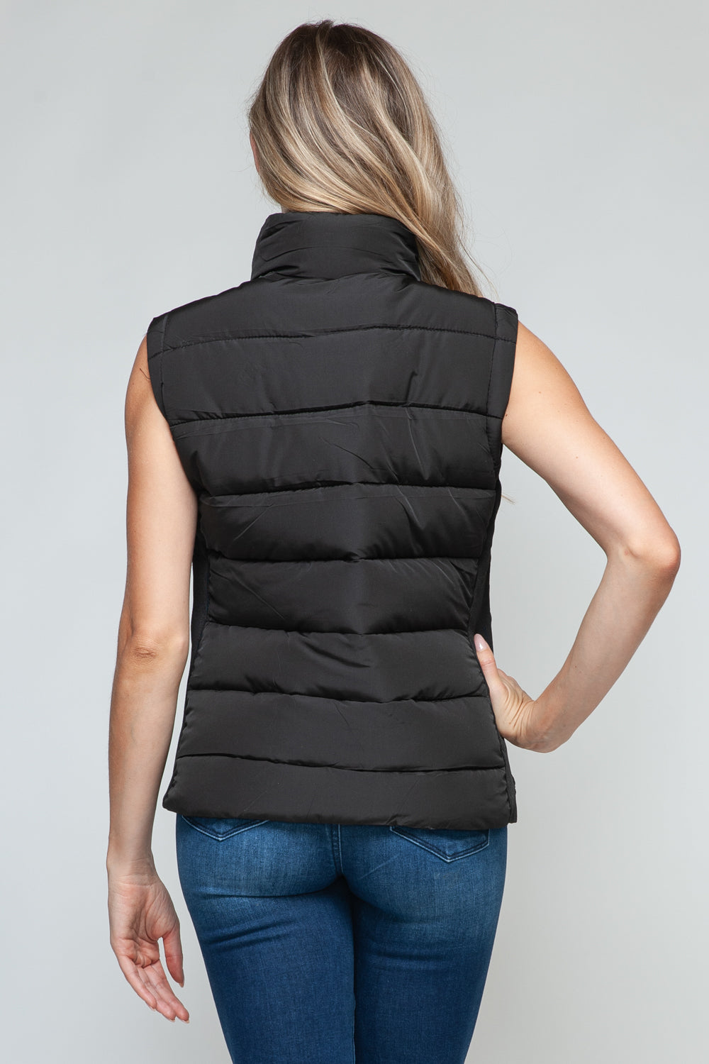 Sutton Puffer Vest with Pockets in Black